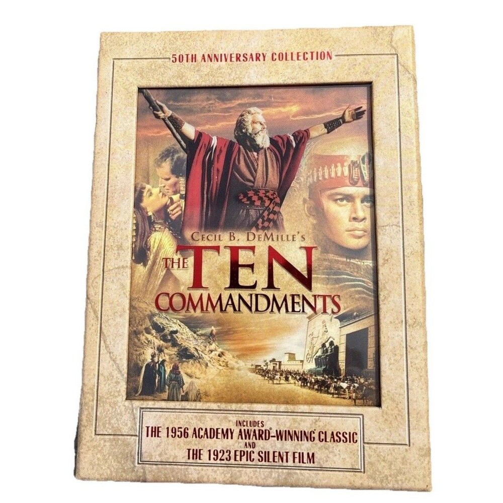 THE TEN COMMANDMENTS Charlton Heston  Yul Brynner  50th Anniversary 3 Disc DVD